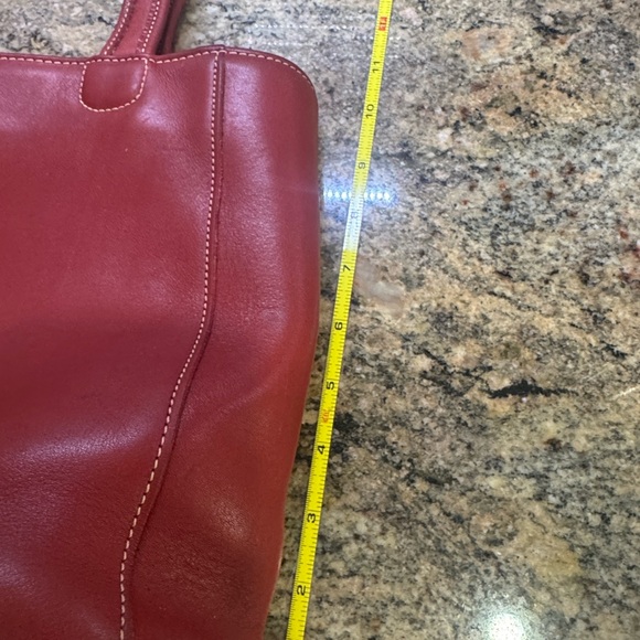 Vintage Coach Red Leather Tote Bag